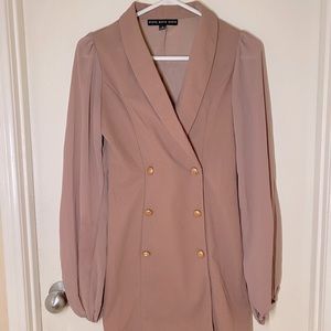 Blazer Dress with Puff Sleeves